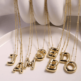 Load image into Gallery viewer, Balloon Bubble Letter Necklaces in Gold and Silver-18k Gold Plated