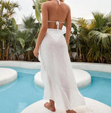 Load image into Gallery viewer, Beach Breezes White Ruffle Wrap Skirt/Cover Up