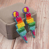 Load image into Gallery viewer, Beaded Bolts Lightening Earrings