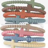 Load image into Gallery viewer, Autumn Tone Waterproof Cross Stack Bracelets